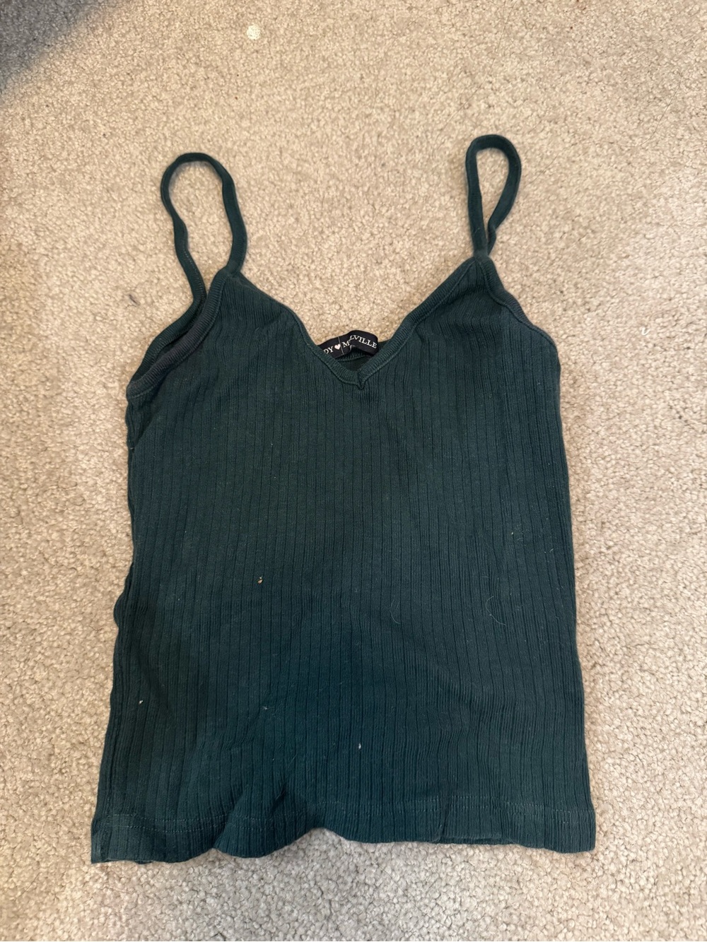 Brandy Melville green ribbed camisole tank top